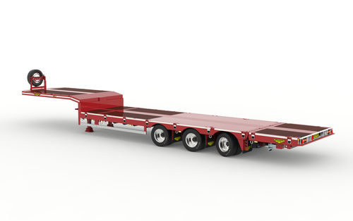 Baumaschinentransporter-Sattelauflieger - Broshuis BV - mit pneumatischer Aufhängung / automatische Erfassung / 3-Achsen