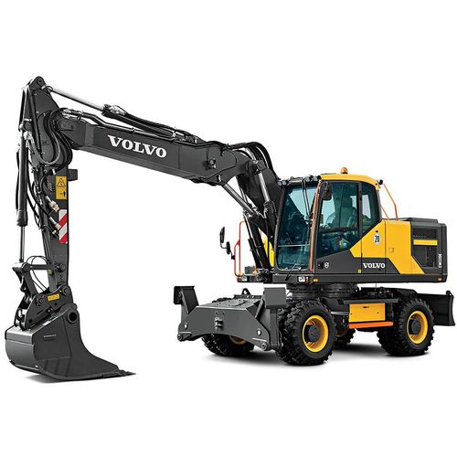 Mittelgroßer Bagger - EW220E - Volvo Construction Equipment - Rad / Diesel / für Baustellen