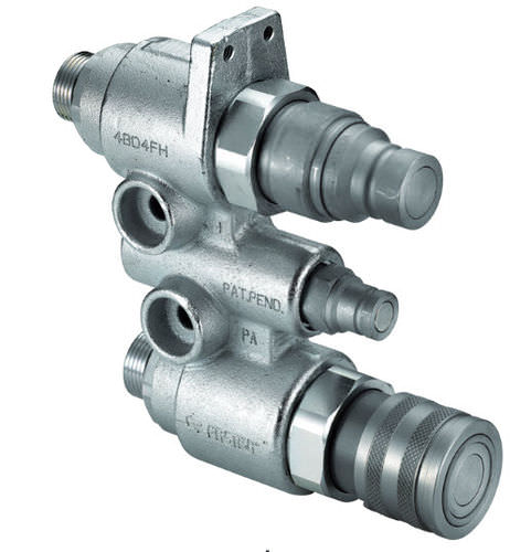 Hydraulikanschluss - 4BD4FH series - FASTER S.p.A. - Schnell / Mehrfach-Kupplung / mit Klappe