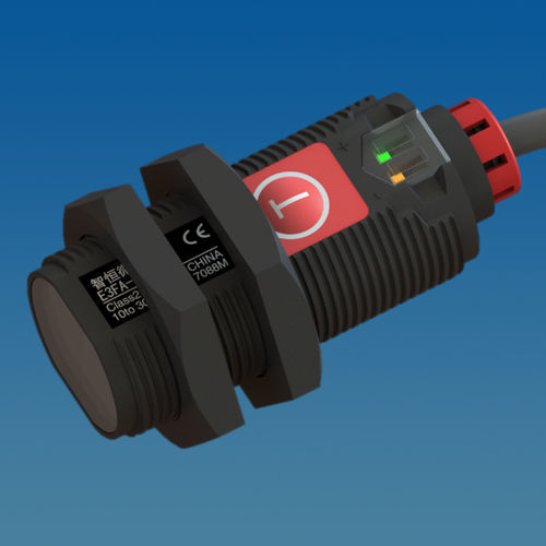 Optoelektronischer Sensor / Reflex-Lichtschranke - E3TA-B500 - Intellisense Microelectronics - zylindrisch / rotes Licht / für transparente Materialien