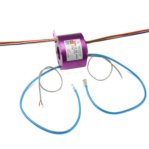 Ethernet-Schleifring - ECN025-1815-08S-02E2 - CENO Electronics technology Co., Ltd - mit Durchgangsbohrung / Industrie / Metall