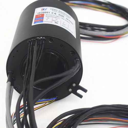 Gigabit-Ethernet-Schleifring - ECN070-26P-19S-02EG - CENO Electronics technology Co., Ltd - Durchgangsbohrung / Industrie / Videoübertragung