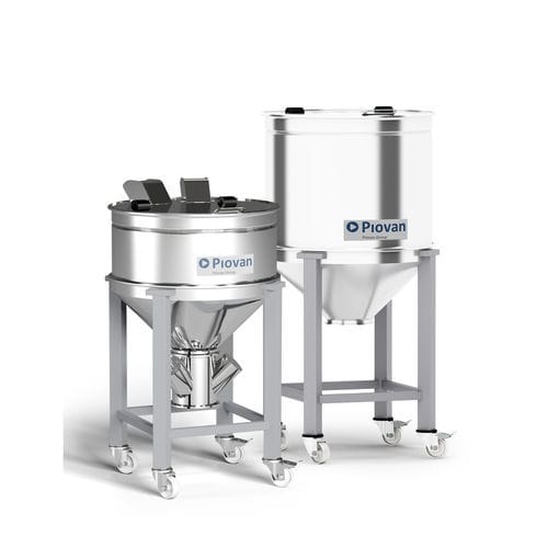 Mobiler Silo - Bin  - Piovan - für Kleinladungsträger / Edelstahl / für Industrieanwendungen