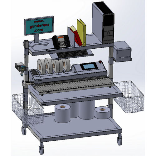 Arbeitsplatz für Schneidemaschine - GM1215WST - Gundem Saglik ve Gida Urunleri Sanayi Tic. A. S. - Etikettier / Druck / Siegelmaschine
