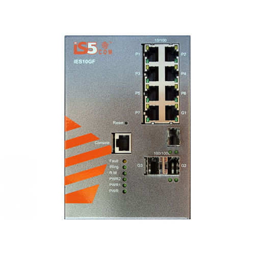 Ethernet-Switch / managed - iES10GF - iS5 Communications - 10 Ports / Gigabit-Ethernet / SFP+
