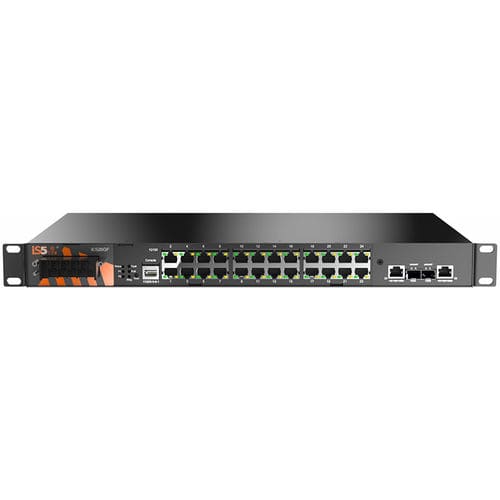 Ethernet-Switch / managed - iES26GF - iS5 Communications - 26 Ports / auf einem Gestell montiert