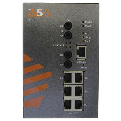 Ethernet-Switch / managed - iES8-S - iS5 Communications - 8 Ports / für DIN-Schiene / für Schalttafelmontage