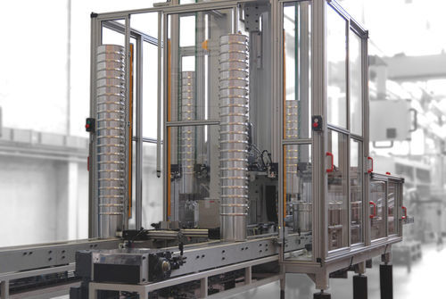 Palettierer mit Stapelmaschine - Cantec - Eimer / servogesteuert / vollautomatisch