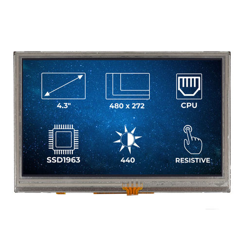 TFT-Displaymodul - RVT4.3A480272CNWR36 - Riverdi - mit resisitivem Touchscreen / 480 x 272 / Industrie