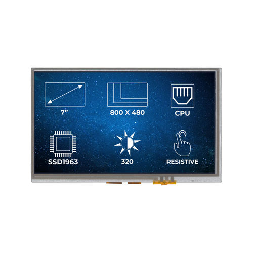 LED-Displaymodul - RVT70AQSNWR36 - Riverdi - TFT / mit resisitivem Touchscreen / 800 x 400