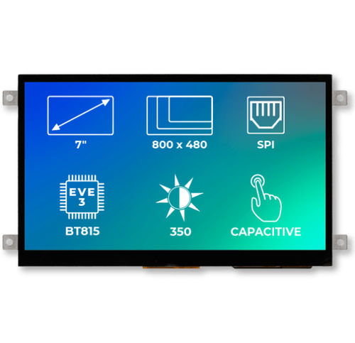 TFT-Displaymodul - RiTFT-70-CAP-FR - Riverdi - mit kapazitivem Touchscreen / 800 x 480 / Industrie