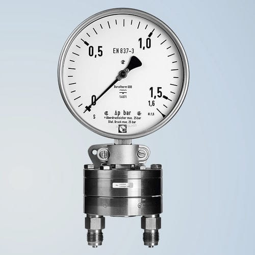Differential-Manometer - DKU 100 - Schmierer GmbH - mit Zifferblatt-Anzeige / Gewinde / Edelstahl