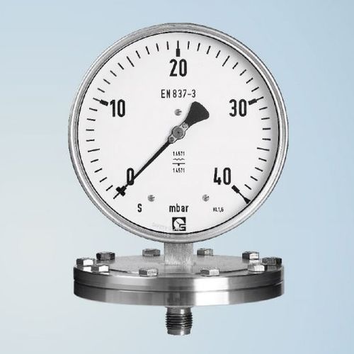 Membranmanometer - PKU 100 - Schmierer GmbH - mit Zifferblatt-Anzeige / Flansch / Einbau