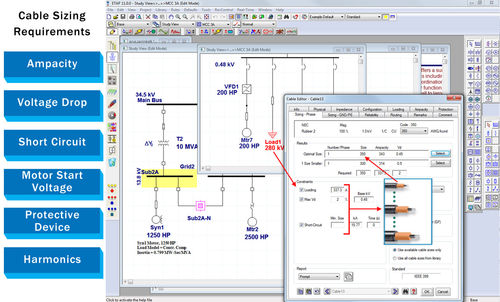 Anwendungssoftware - Cable Sizing - Etap