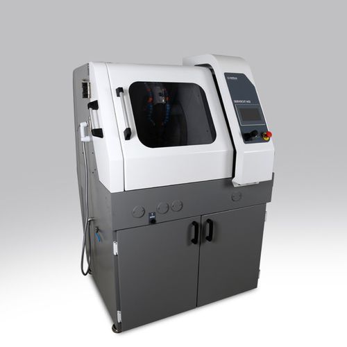 Stoßmesser-Schneidemaschine - SERVOCUT 402-MA series - Metkon Instruments Inc. - mit oszillierender Säge / für Metall / für Treibriemen
