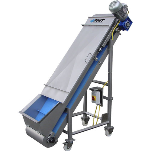 Bandförderer - FMT - Food Processing Technology - schräg / Transport / mit Motortrommel