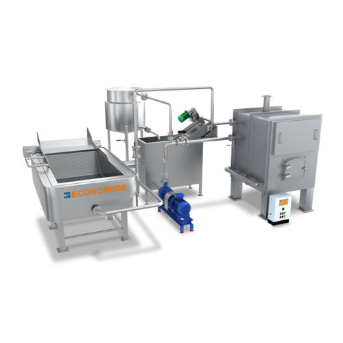 Kontinuierliche Fritteuse - Economode Food Equipment (India) Pvt. Ltd. - für Kartoffeln / rechteckig / halbautomatisch