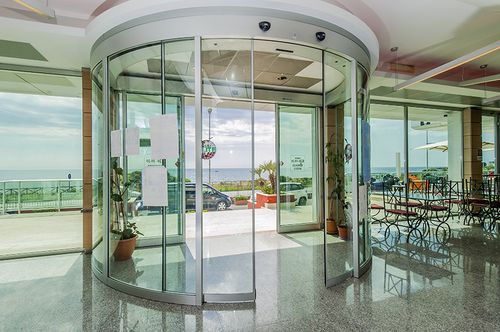 Rund-Schiebetür - Arch - Ponzi - Glas / für den Innenbereich / für Außenbereich