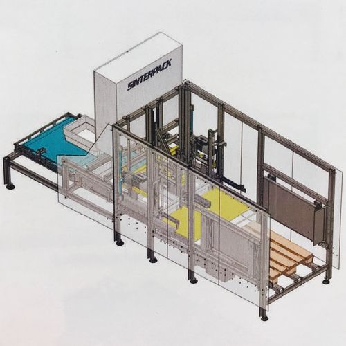 Palettierer mit Stapelmaschine - Sinterpack - Bodenlade / für Karton / für Kunststoffkisten