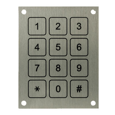 Nummernblock / 12 Tasten - KBA11 - Barantech - einbaufähig / piezoelektrisch / Edelstahl