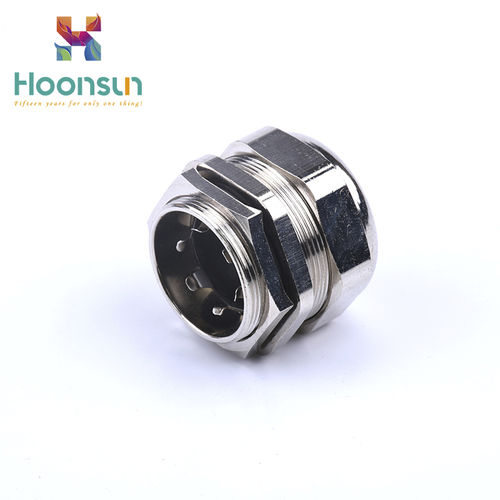 Kabelverschraubung / vernickeltes Messing - HX-EMC series - YUEQING HONGXIANG CONNECTOR  MANUFACTRER CO., LTD - wasserdicht / Gewinde