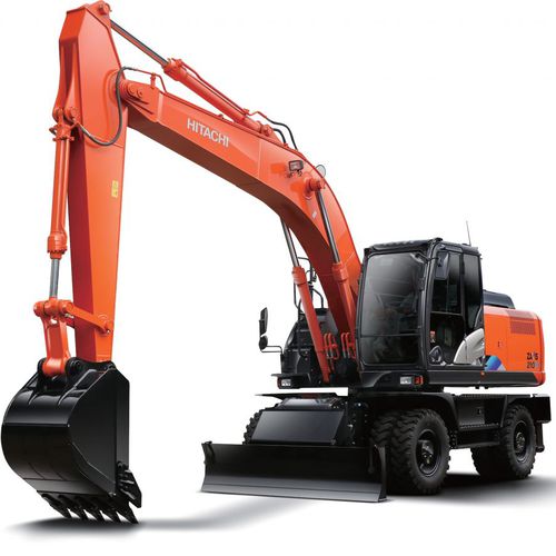 Mittelgroßer Bagger - ZX210W-5A - Hitachi Construction Machinery Europe - mit Gummireifen / für Baustellen