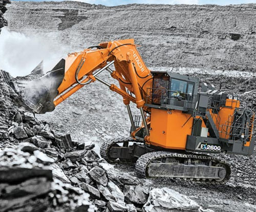 Großformatiger Bagger - EX2600-7, FCO - Deere-Hitachi Construction Machinery - auf Raupen / Tier 4 Final / für Bergbau