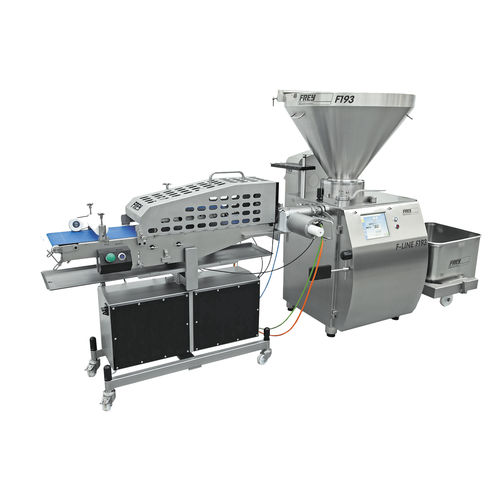 Hackfleisch-Produktionslinie / Portionierung - DMFB92 LIN - FREY MASCHINENBAU - zum Füllen / Schneid / Steuerung