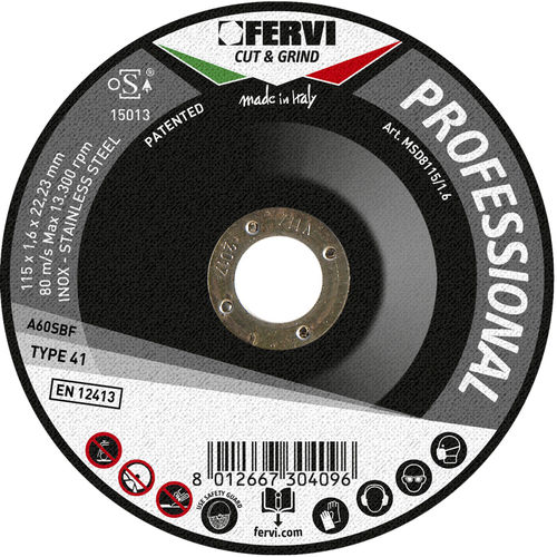 Trennscheibe für Stahl - MSD8115/6.5 - FERVI - Stahl / für Handschleifmaschine