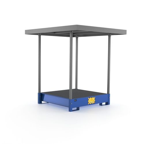 Auffangpalette für Fässer - VAT400R - Ricomi srl - für 4 Fässer / galvanisiertem Stahl