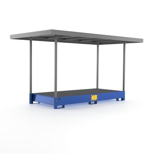 Auffangwanne für Fässer - VAT800R - Ricomi srl - für 8 Fässer / galvanisiertem Stahl