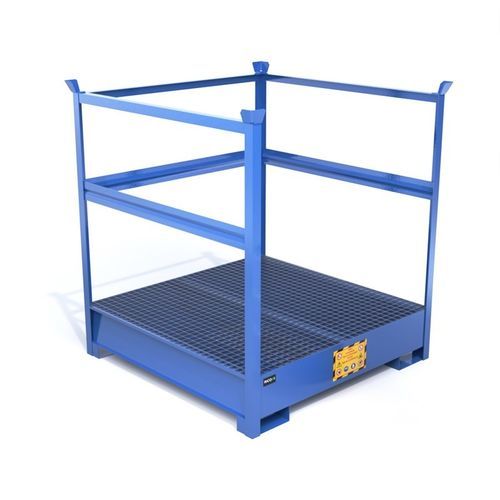 Auffangpalette für Fässer - ECO404 - Ricomi srl - für 4 Fässer / galvanisiertem Stahl / mit verzinktem Gitterrost