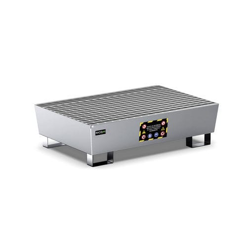 Auffangpalette für 2 Fässer - Vasca Raccolta Conica - Ricomi srl - für Fässer / galvanisiertem Stahl / mit verzinktem Gitterrost