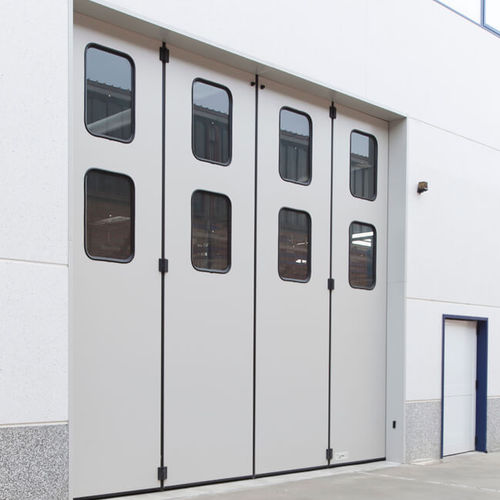 Falttor - PERSEO - IRIDIUM DOORS - galvanisiertem Stahl / Glas / für Außenbereich