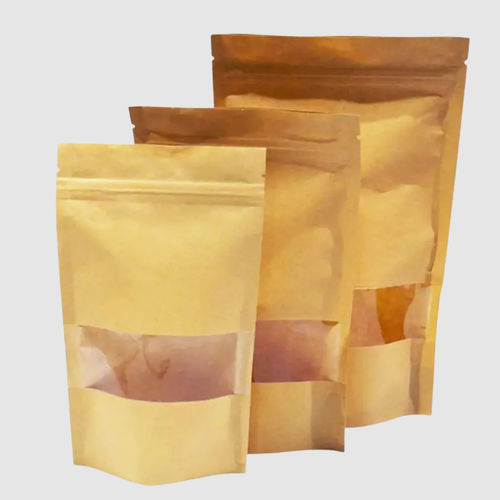 PE-Beutel - Doypack - Bulteau Systems - Papier / mit ZIP-Verschluss / für Schüttgut