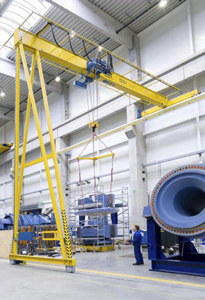 Einträger-Halbportalkran - Alexandria Crane Systems - schienenmontiert / elektrisch