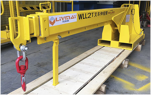 Schwenkkran für Gabelstapler - Shenzhen Liwumei Industrial Equipment Co.,Ltd. - für Hubanwendungen / teleskopisch / höhenverstellbar