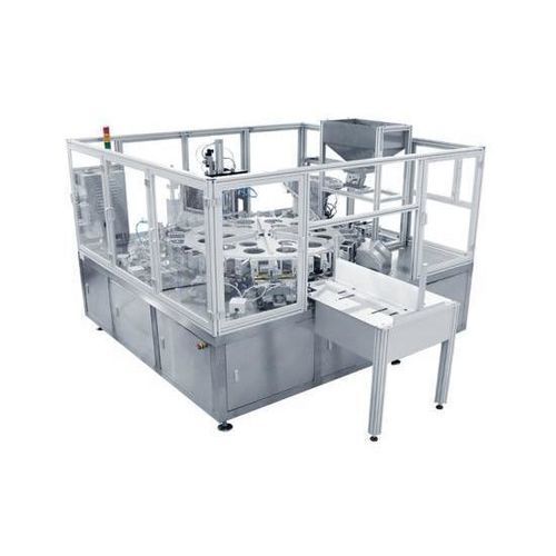Deckelaufsetz- und -versiegelmaschine / Dreh - GF-2200Z - Guangzhou Biaoji Packaging Equipment Co., Ltd. - vollautomatisch / für Verpackungsmaschinen / für Wendeplatten