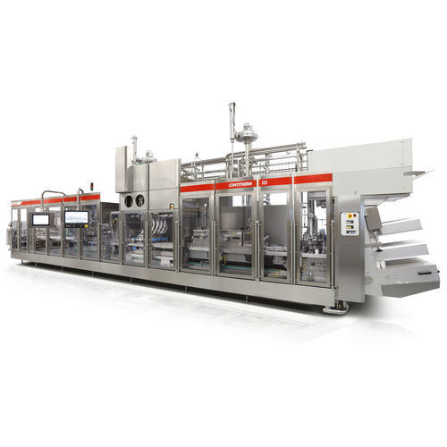 Servogesteuerte Abfüllmaschine mit Traysealer - CONTITHERM - Benhill GmbH - Becher / für Flüssigkeiten / für Milchprodukte