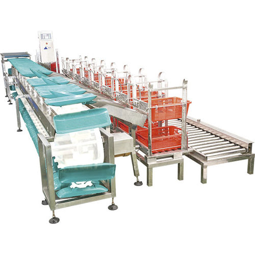Kalibrieranlage mit Wiegesystem - Zhongshan Jingliang Weighing Instrument Co.,Ltd. - für Fisch / Band / mit Förderer