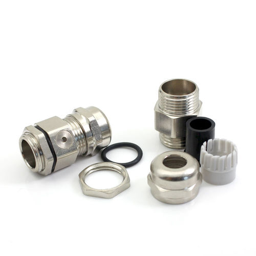 Wasserdichte Kabelverschraubung - JX-M-BR series - YUEQING JIXIANG CONNECTOR CO., LTD - vernickeltes Messing / Gewinde / gerade