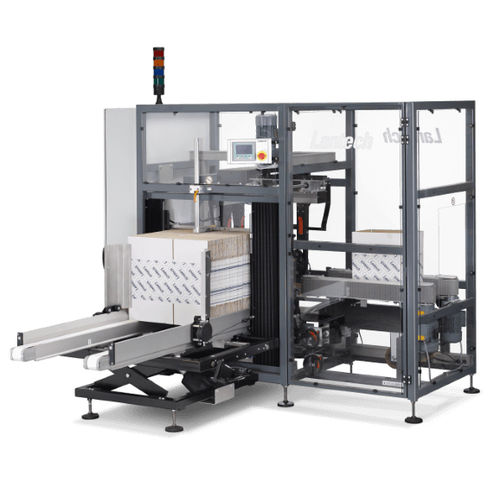 Automatischer Kartonaufrichter - C-1000 - LANTECH - mit Klebeband / Hotmelt-Klebstoff