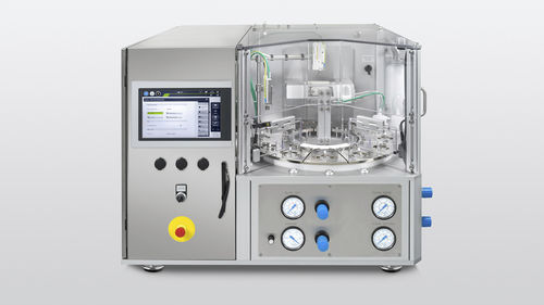 Trommel-Beschicker/Dosierer - HOEFLIGER - Pulver / für Pharmaprodukte / halbautomatisch