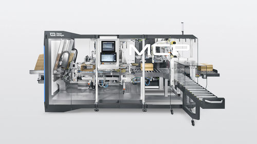 Kartonpacker zur Rundumetikettierung - MCP - HOEFLIGER - automatisch / für Schachteln / für Karton