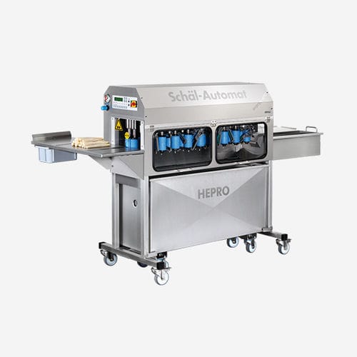 Spargelschälmaschine - HSM-180 - Hepro GmbH Maschinen und Spezialgeräte Nahrungsmitteltechnik - Messer / Rollen / vollautomatisch