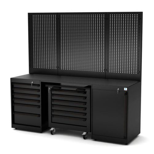 Metallwerkbank - WB-C213P - RO & Co. S.p.A. Keen Space - für Werkstatt / 6-Schubladen / mit Lochwand