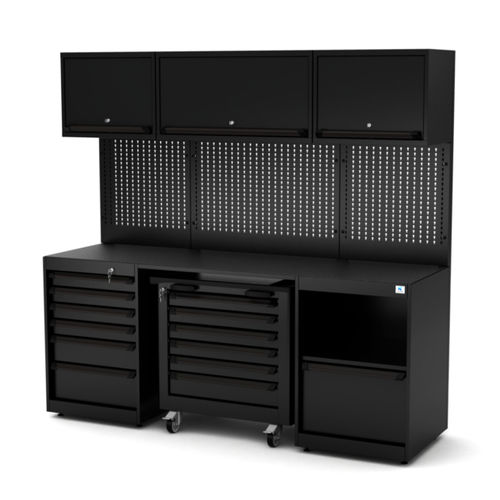 Metallwerkbank - WB-C211P - RO & Co. S.p.A. Keen Space - für Werkstatt / 6-Schubladen / mit Lochwand