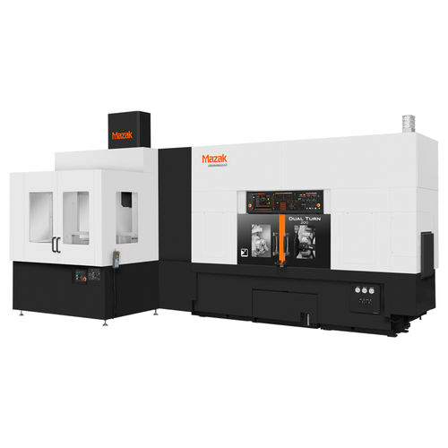 CNC-Drehzentrum - DUAL TURN 200 - Mazak - 2-Achs / 2 Spindeln / Doppelrevolver