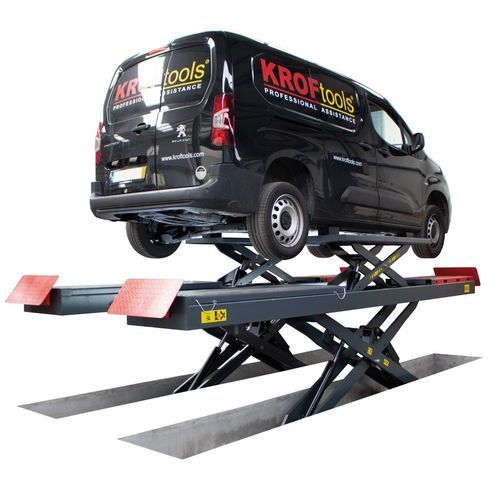 Doppelscherenhebebühne - 9824 - KROFtools Professional Tools - 3,5 t / elektrohydraulisch / für PKW