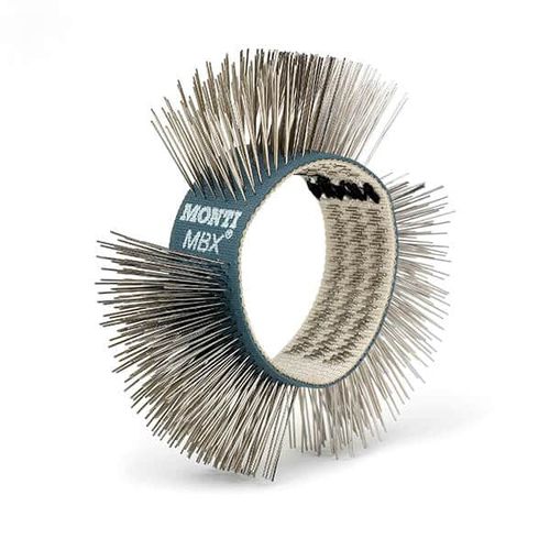 Riemenbürste - MBX® Stainless Blue Fine - Monti-Werkzeuge GmbH, Part of Monti Group - zur Endbearbeitung / Oberflächenbehandlung / Edelstahl